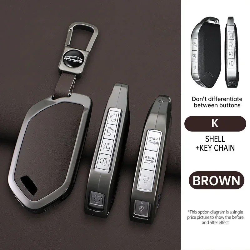 

Металлический чехол для автомобильного ключа 5 6 7 8 9 Bottons для 2024 Kia EV9 Picanto Carnival Seltos Sorento Morning K5 KA4 автомобильные аксессуары EV5