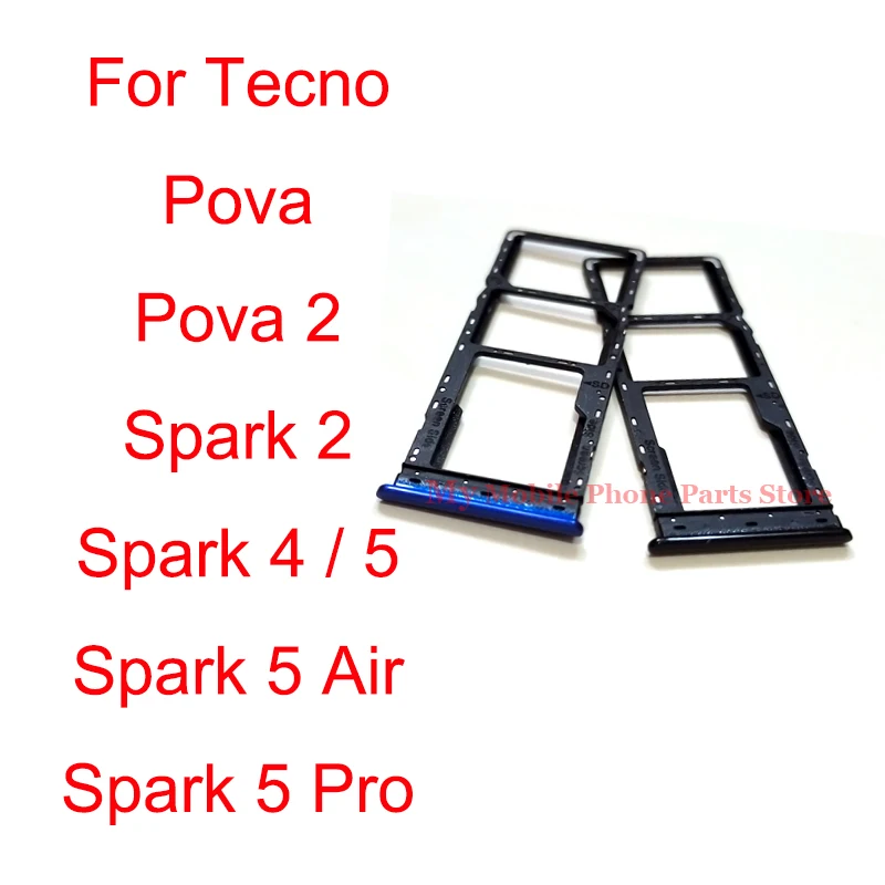 

Sim Card Tray Holder Slot For Tecno Spark 4 2 3 5 Pro Air Sim Card Holder Slot Tray Reader Adapter For Tecno Pova 2 LD7 LE7