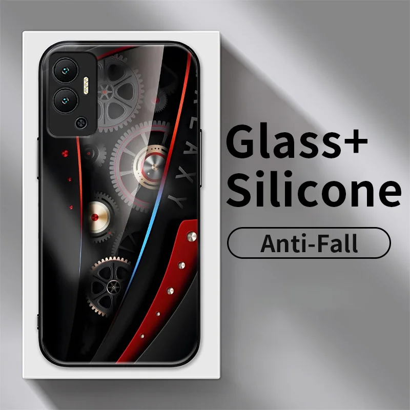 

For Infinix Hot 12 12i 12 Play 7 8 9 Pro Hot 9 Play Tecno Spark 4 5 Pro Camon 12 15 15 Air 16 S Mechanics Glass Phone Cover