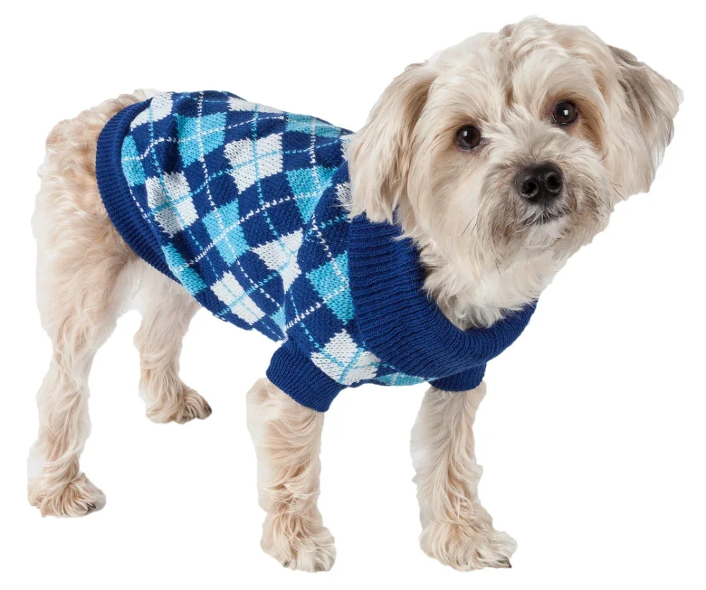 

Argyle Style Ribbed Fashion Pet Sweater