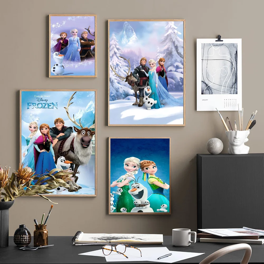 Anime Frozen Posters Sticky Whitepaper Sticker DIY Room Bar Cafe Kawaii Decor