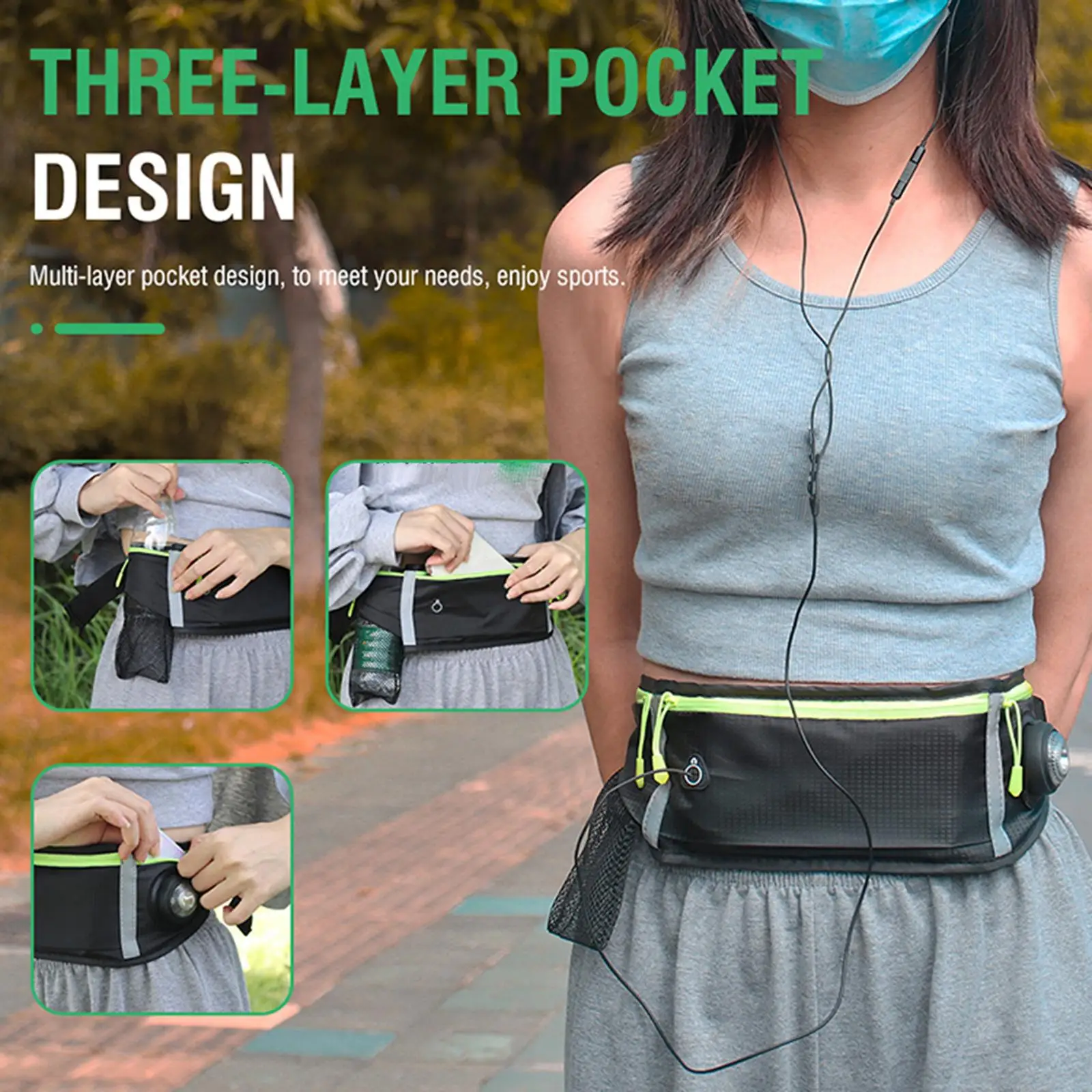 

Модная поясная сумка, светодиодные фонари, прочные водонепроницаемые ночные светильники для бега