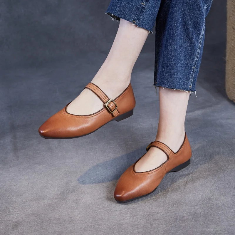 Лоферы DRKANOL женские туфли на плоской подошве удобная обувь мягкой из натуральной