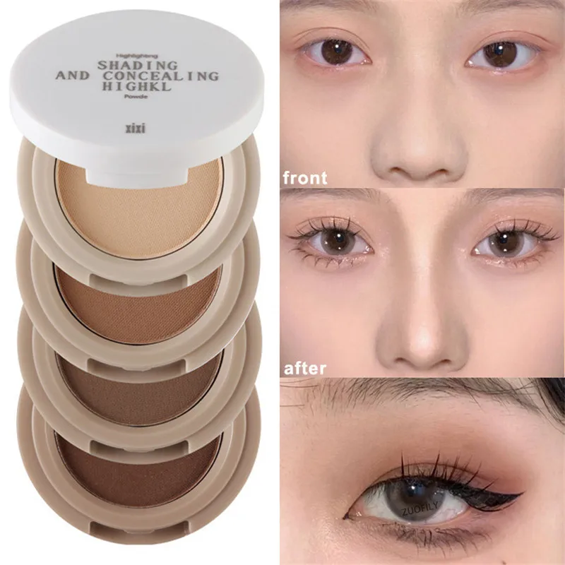 

4 In 1 Matte Eyeshadow Contouring Highlight Palette Pearly Blush Four-layer Eyeshadow Earth Color Multifunction Makeup Palette