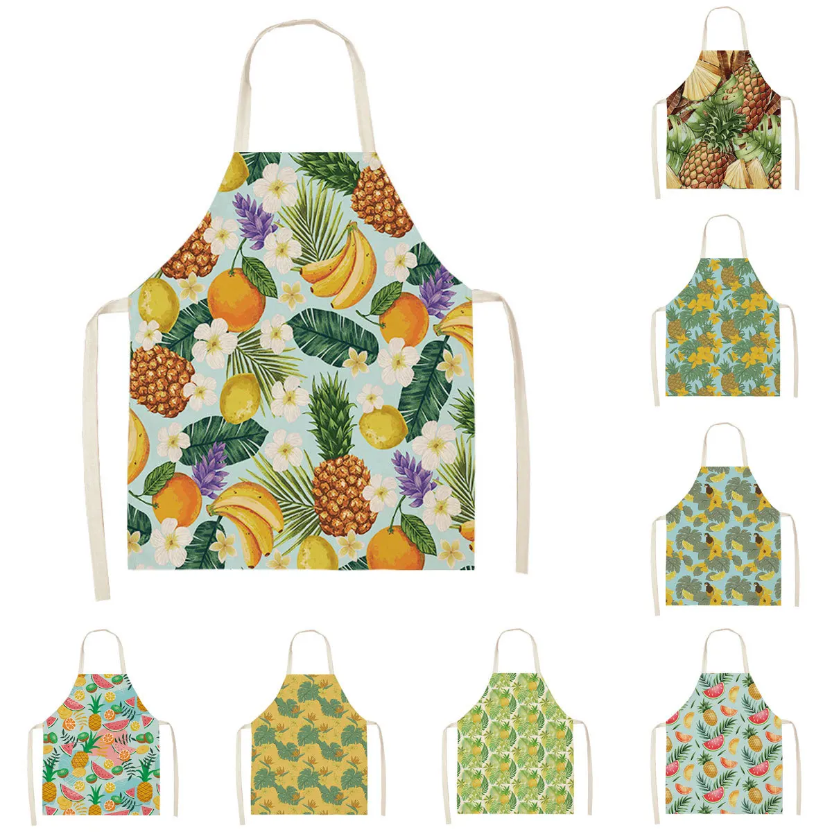 

Cartron ананас для родителей и детей Кухонные коврики для выпечки шеф-повара поясные короткие фартуки поварская одежда Новые