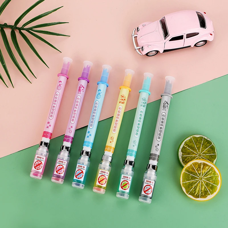 

1pc Creative Cute Pen Simulation Vaccine Syringe Gel Pen Realistic Syringe Shape Ballpoint Pens Kawaii Office School Stationery