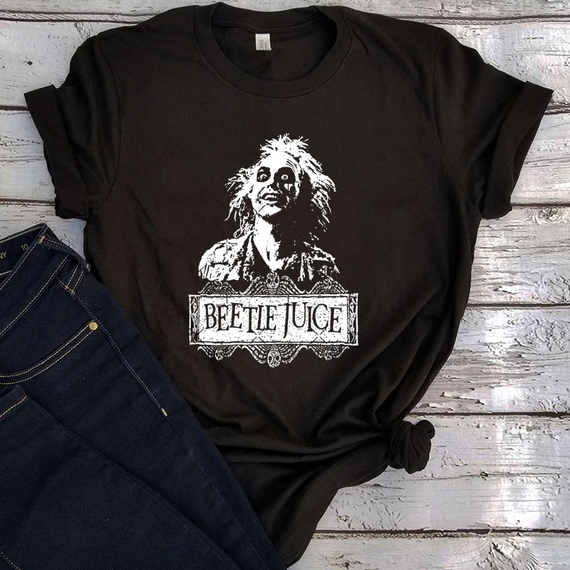 

Beetlejuice Clothing Women Aesthetic Horror Movie Halloween Graphic T Shirts Vintage Women Clothes Aesthetic Tops