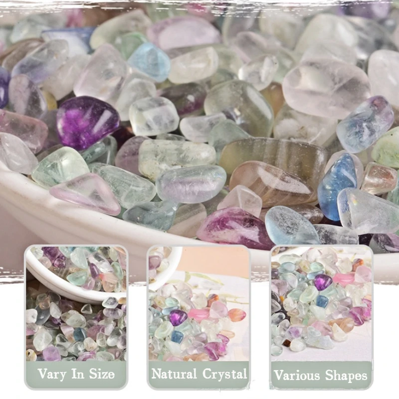 

Wholesale Natural Stone Colorful Crystal Gravel Aromatherapy Fluorite Beads Fish Tank Stone for Buddha Degaussing Crystal Gravel