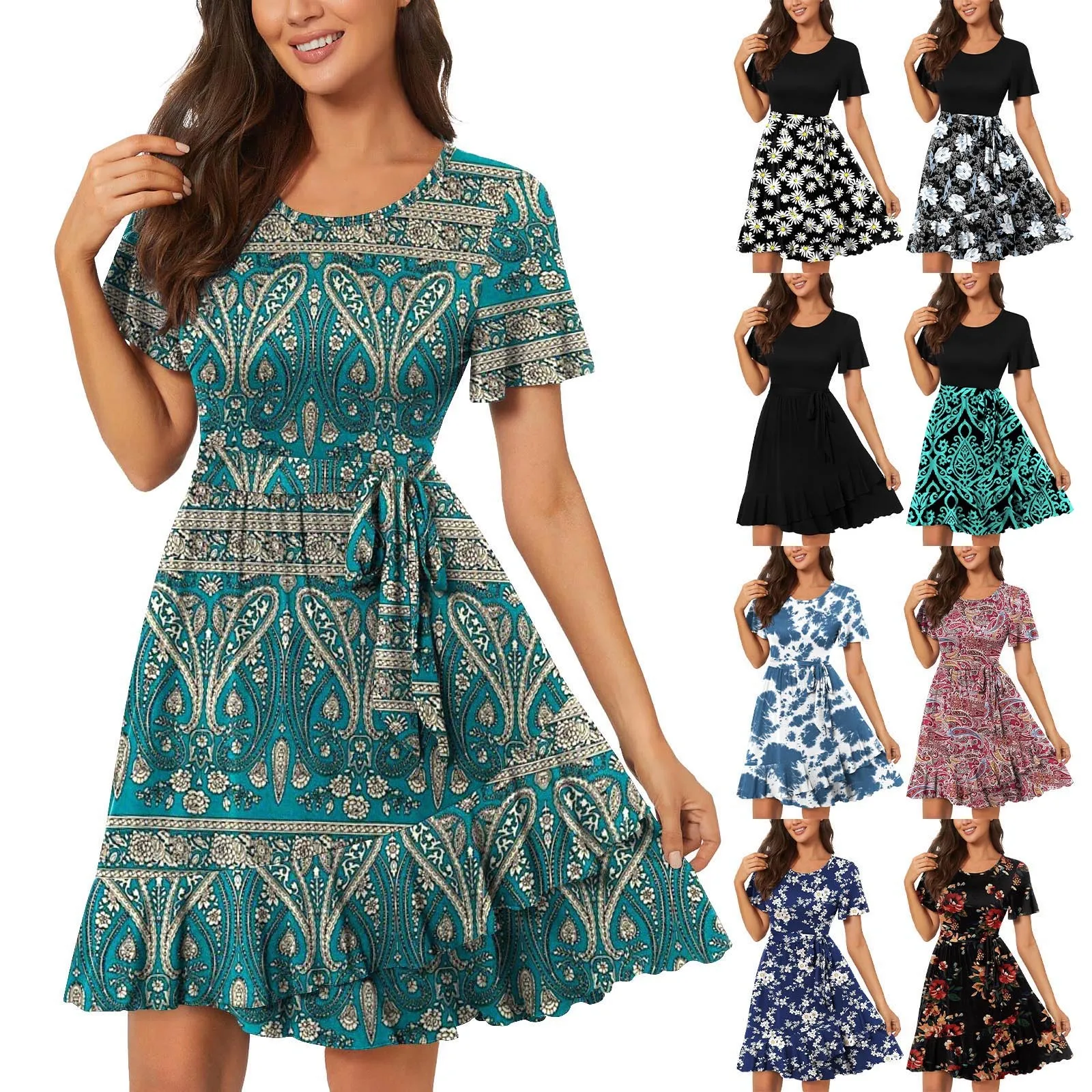 

Женское Повседневное платье с принтом, весна-лето