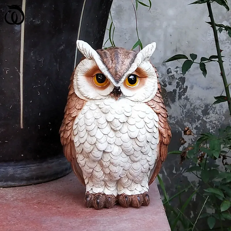 

Owl Art Sculpture Garden Cute Animal Statue Decoration Resin Craft Creative Home Decor Accessorie Bedroom Desktop Balcony Layout