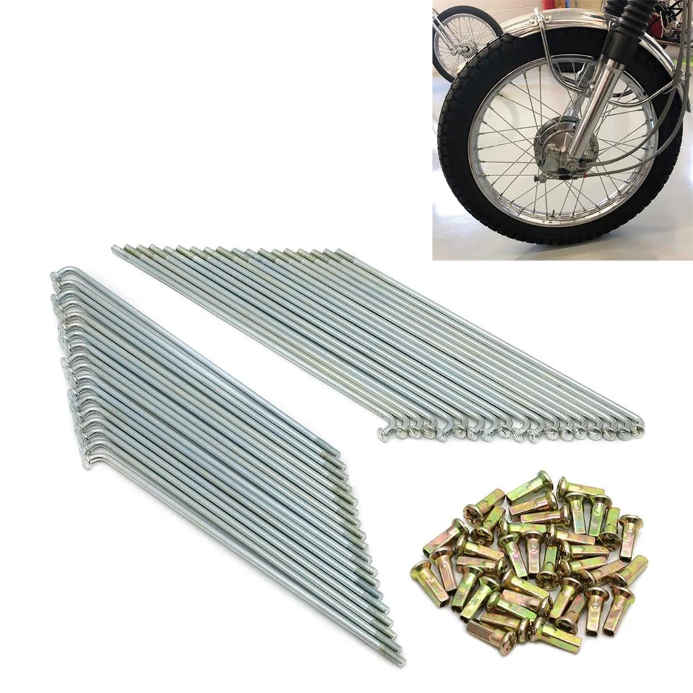 

Front and Rear Spokes Set For Honda SS50 C70 CL70 CT90 CT110 C110 CD70 Connecting the Rim For Yamaha/Suzuki/Kawasaki 17 Wheels