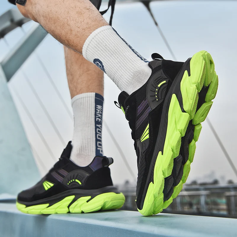 Men's Cushioning Basketball Shoes Non-Slip Wearable Sports Shoes Male Running Gym Training Athletic Reflective Sneakers