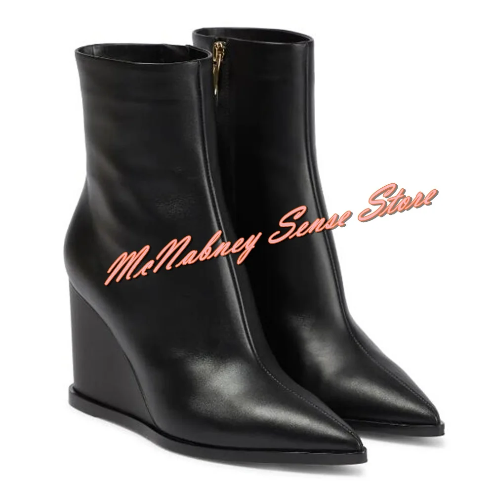 Блестящие блестящие облегающие сапоги с острым носком однотонные женские