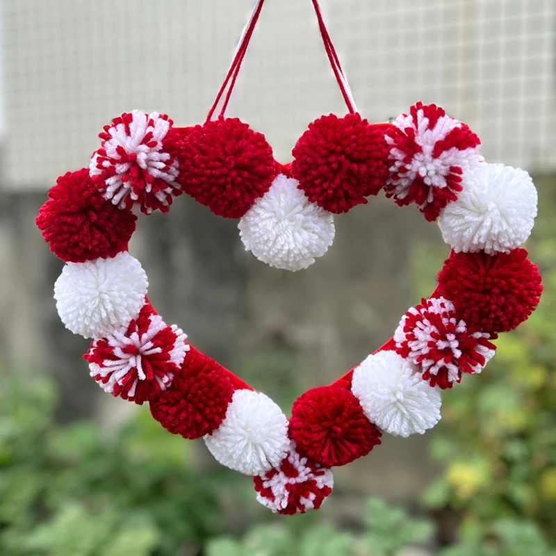 Венок на День Святого Валентина в форме сердца красочная гирлянда искусственный