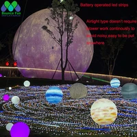 pvc waterproof 1 5 meter giant inflatable moon with colorful led light big hanging plant balloon for party decoration