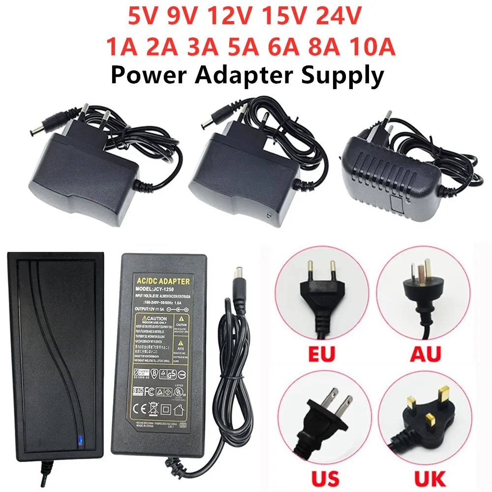 

AC DC 12V Switching Power Supply Adapter 5V 9V 12V 15V 24V 1A 2A 3A 5A 6A 8A 10A Transformer AC 220V TO 12V DC Led Power Adapter