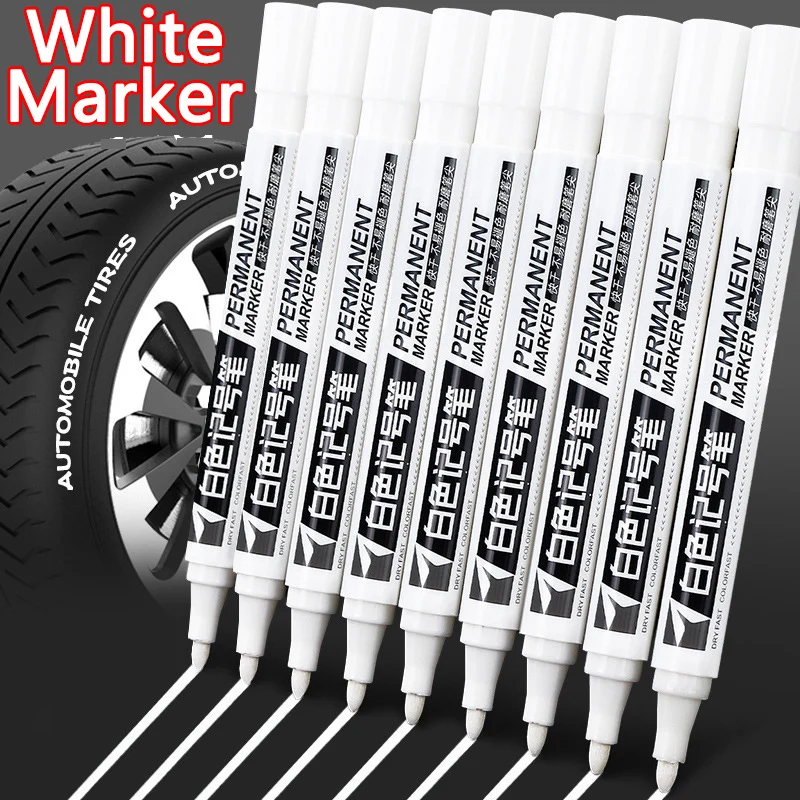 

White Markers Pens set Big Paint Waterproof White Gel Pens DIY Graffiti Sketching Stationery Writing School Supplies brush art