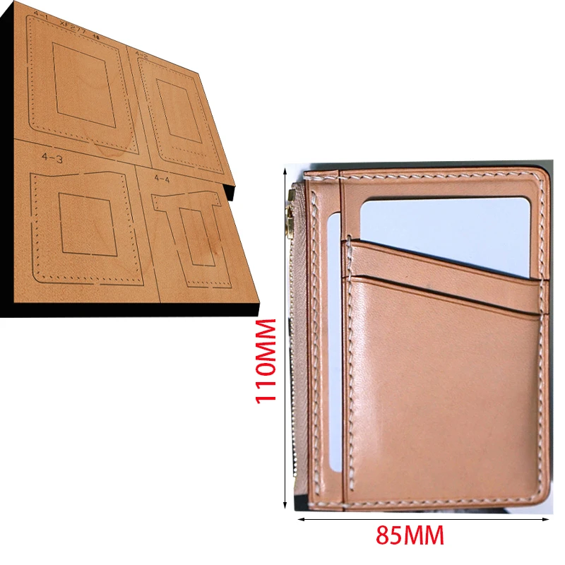 

DIY leather craft coin bag zipper cardholder wallet Wooden Die Leather Craft Punch Hand Tool Cut Card bag cutting die