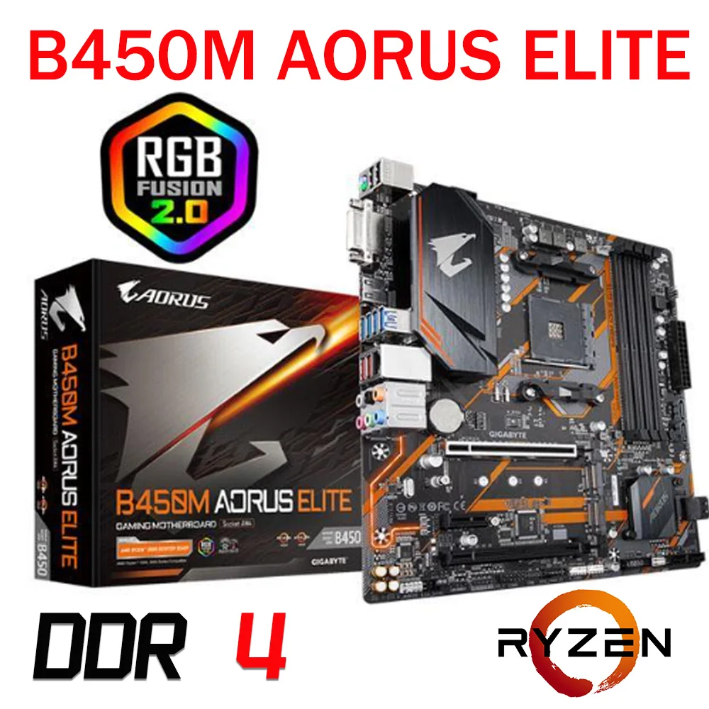 

New AMD B450 Motherboard GIGABYTE AORUS B450M AORUS ELITE DDR4 Desktop Micro ATX Mainboad AMD B550 Socket AM4 Dual Channel SATA