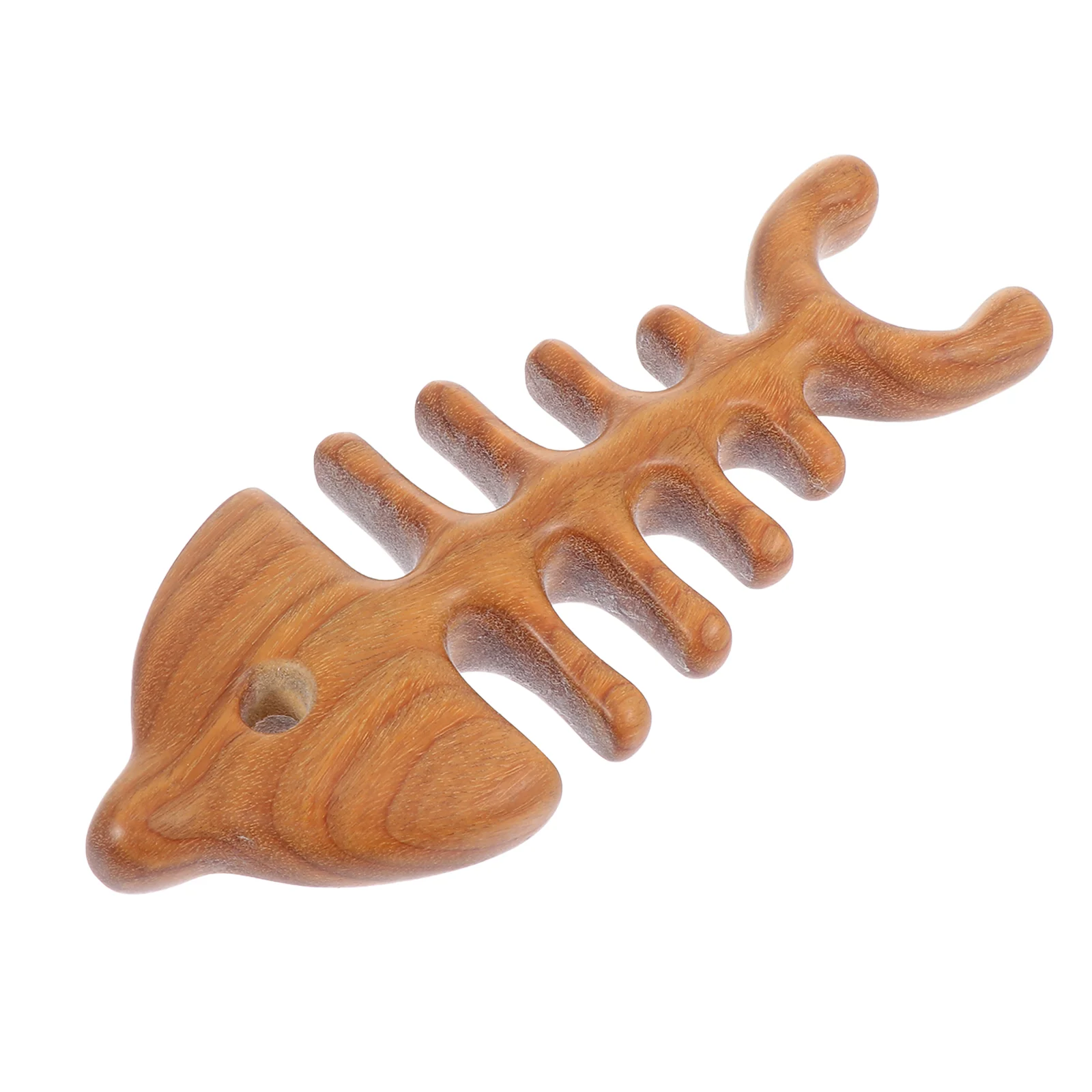 

1Pc Convenient Wooden Meridian Comb Fish Bone Modeling Comb Meridian Tool