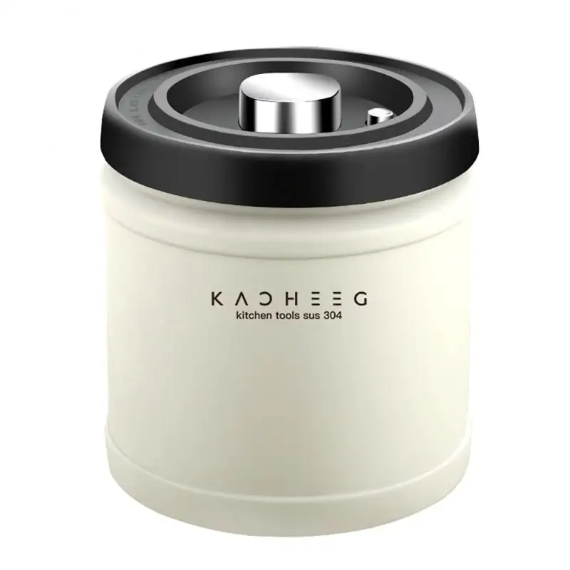 

Storage Canister Coffee Bean Jar Steel Airtight Kitchen Storage Organizer Cans Food Vacuum Sealed