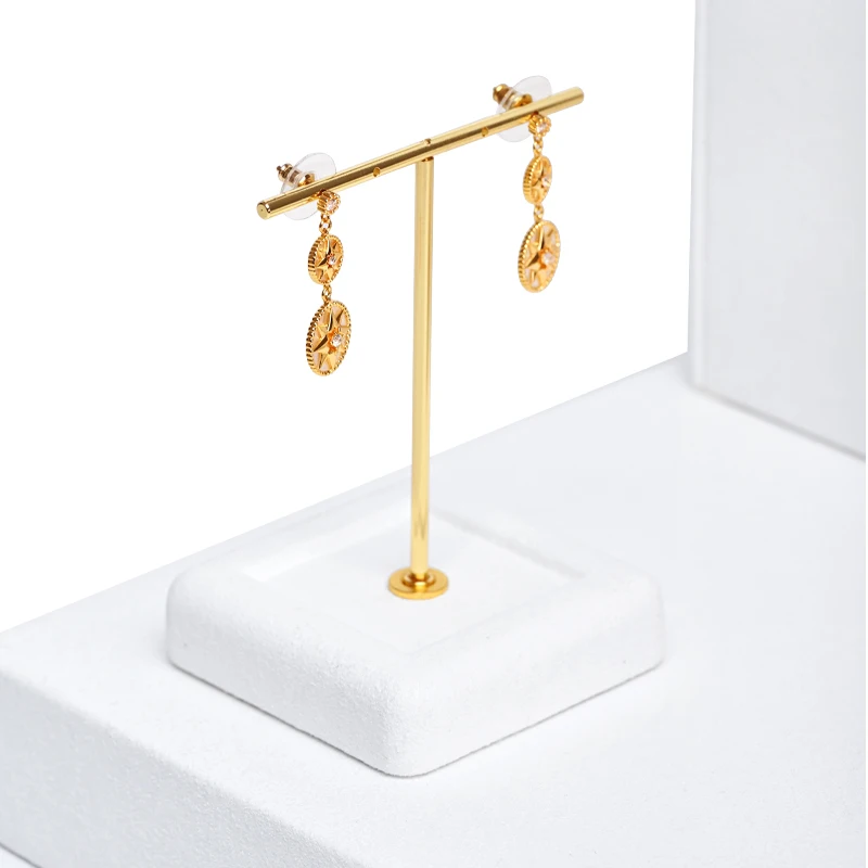Light luxury microfiber white jewelry display stand necklace earrings ring pendants K gold window display props