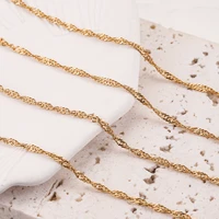 2meters gold stainless steel ripple twist chains bracelets tassel chain for anklet diy necklace jewelry supplies making