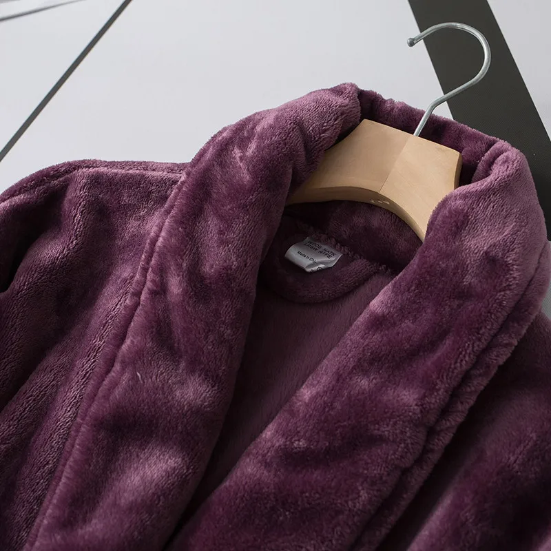 Nightgown For Female  Solid Color Flannel Comfortable Winter Thickening Sleeping Robe Women