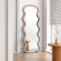 stand large decorative mirror nordic makeup aesthetic floor full body mirror bedroom curved espejos home design exsuryse