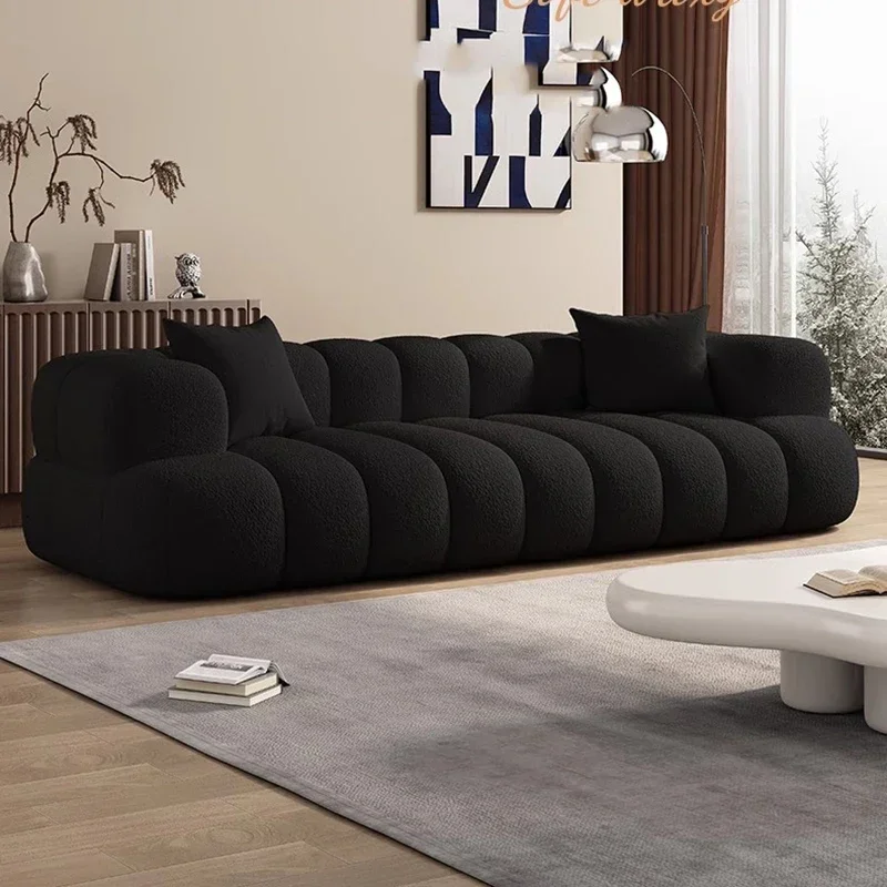 Черные современные диваны для гостиной в скандинавском минималистическом стиле