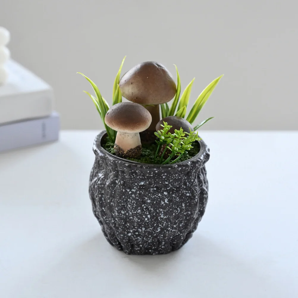 

4 Pcs Fake Ornaments Artificial Mushroom Mushrooms Decor Figurines Potted Plants Faux Bonsai