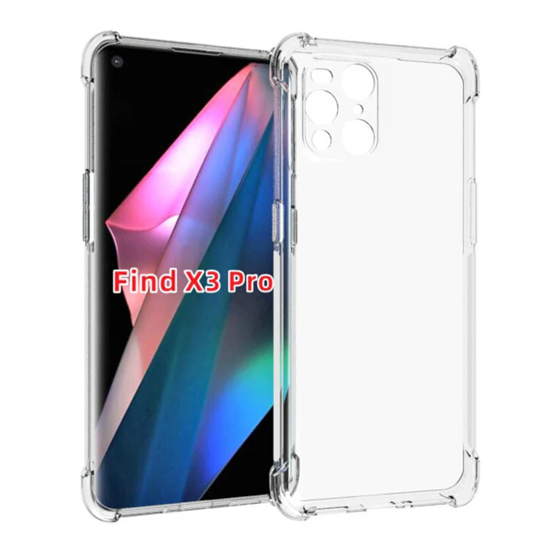 

Clear Airbag Phone Cover Case for OPPO Find X3 Pro Neo Lite 5G Soft Silicone Anti Fall Back Fundas FindX3 X3Pro X3Neo X3Lite Bag