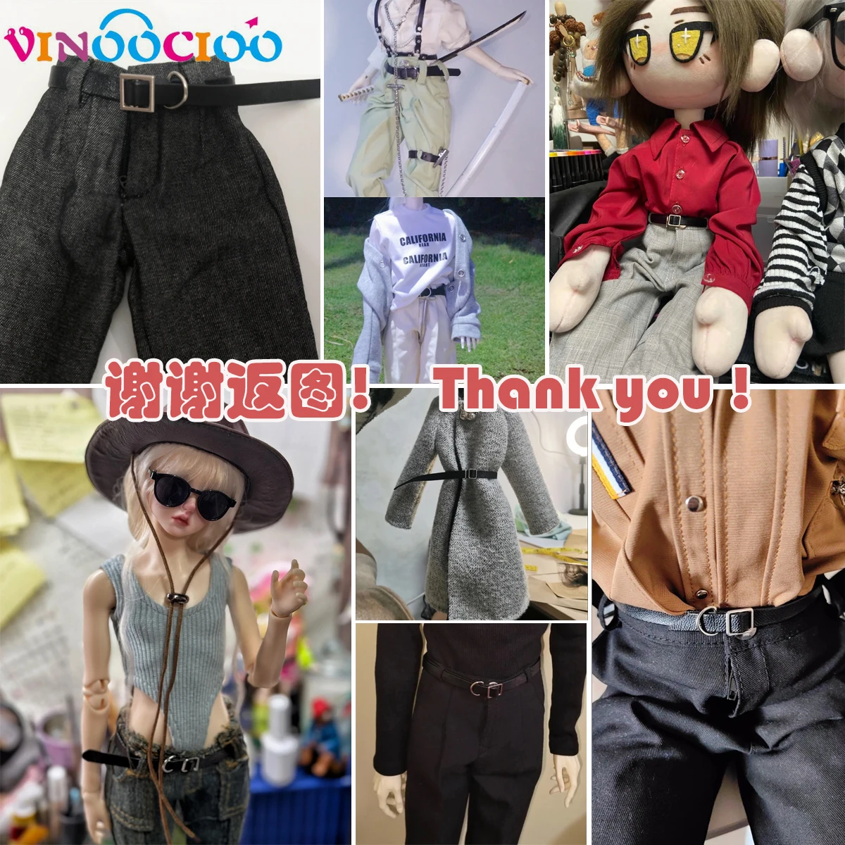 Фото Поясные ремни для кукол BJD, 24 см, 34 см, длинные пояса для кукольной одежды, ремни из искусственной кожи, аксессуары для кукол BJD, подарки для девочек №3