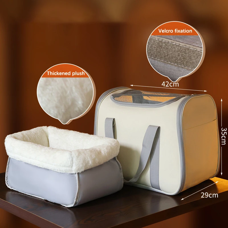 Новая зимняя пушистая белая сумка с котом для улицы портативная дышащая удобная