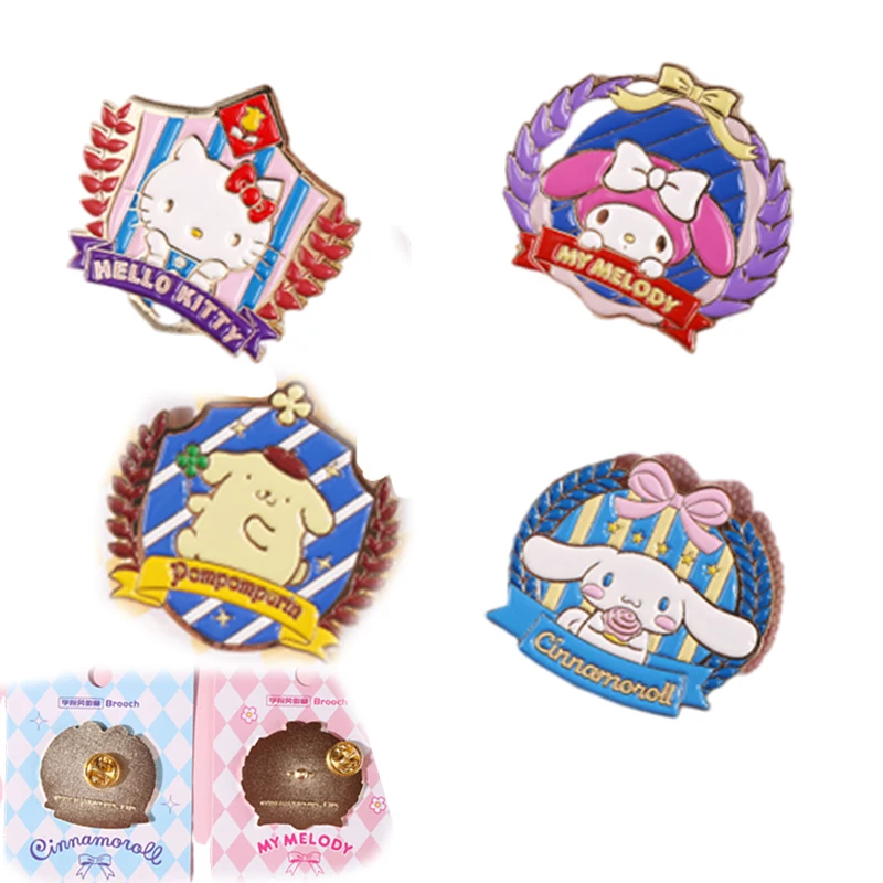 

Kawaii аниме Cinnamoroll My Melody Kittys помпон Purins преппи металлический значок декоративная одежда сумка брошь