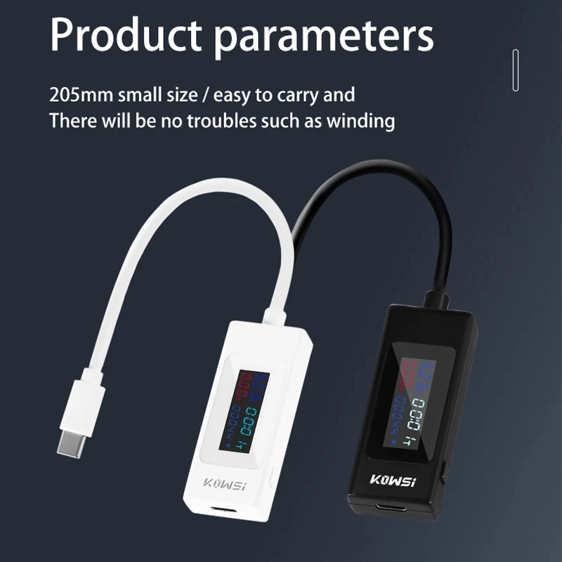 

KWS-065C DC Type-C Tester 4-30V Voltage Meter Ammeter Digital Monitor Cut-off Power Indicator Bank Charger 2-directions Tester