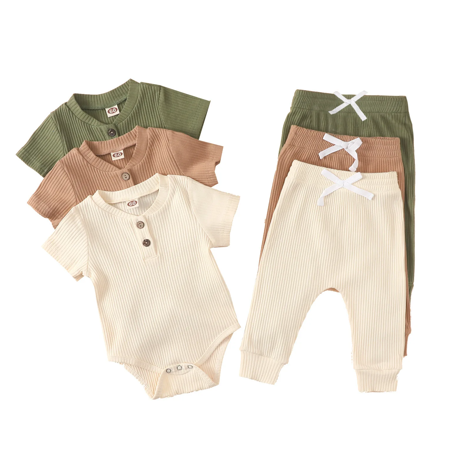 

Baby Clothing Girl Boys Long Sleeve Set Summer Autumn New Children's Wear Baby Pit Strip Fart Coat Two Sets Baby Boy Clothes