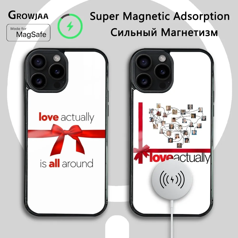 L-Love A-ActuallyS Phone Case For IPhone 16 15 14 13 12 11 Pro Max Plus Mini Magsafe Mirror Wireless Magnetic Cover