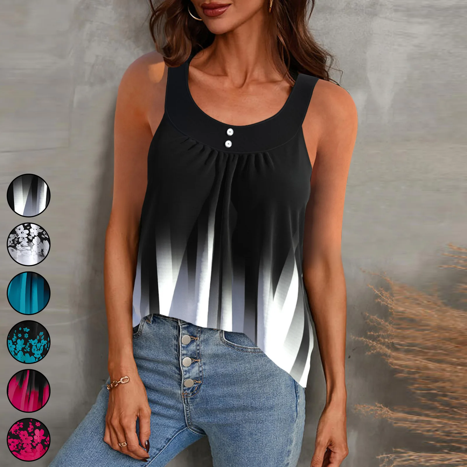 

Summer New Women's Casual Loose Sleeveless Tops Vests Casual Commuting Office All-match Top T-shirts Female and Lady Clothes