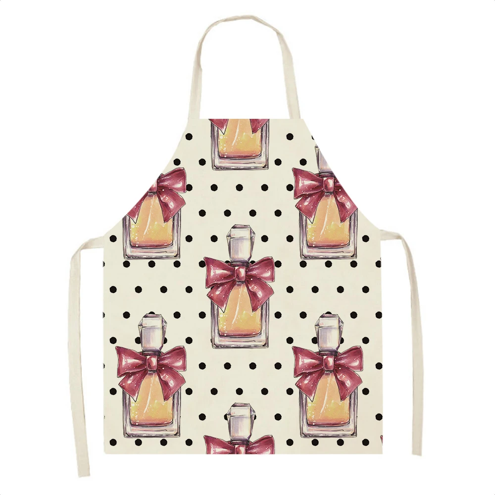 

Флакон для духов, ранец, фартук для красивой кухни, Женский фартук для домашней уборки, хлопковая льняная передняя часть, для салона, для дом...