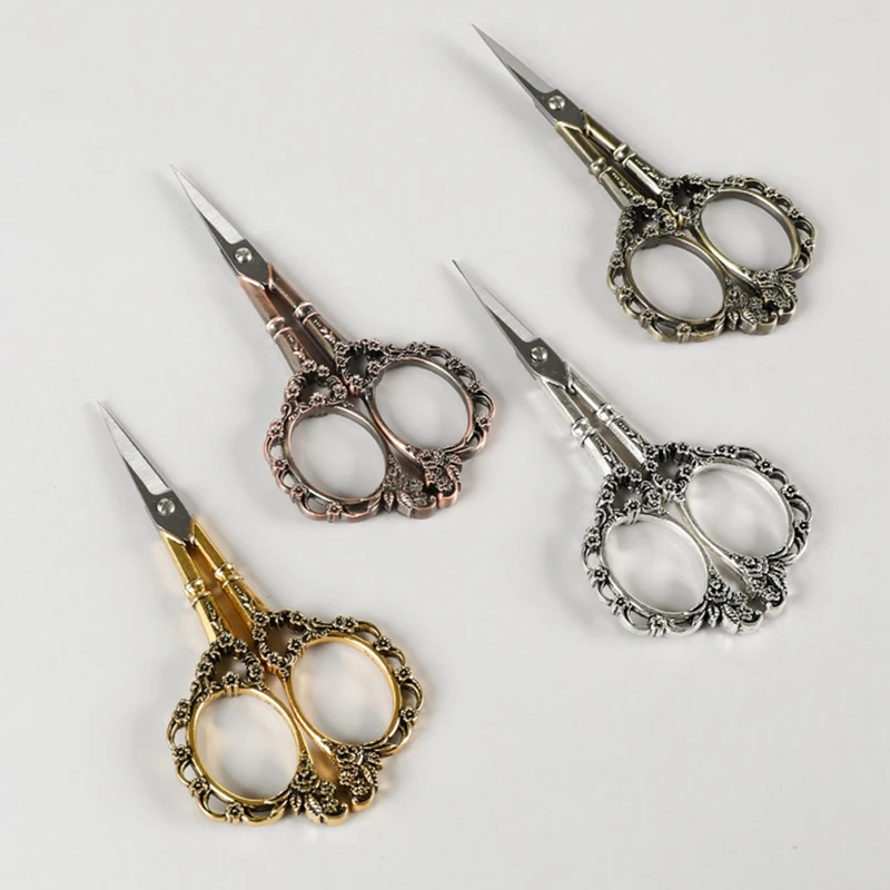 

1PC European Vintage Floral Pattern Sewing Scissors Nail Art Foil Cutter Seamstress Blossom Scissor