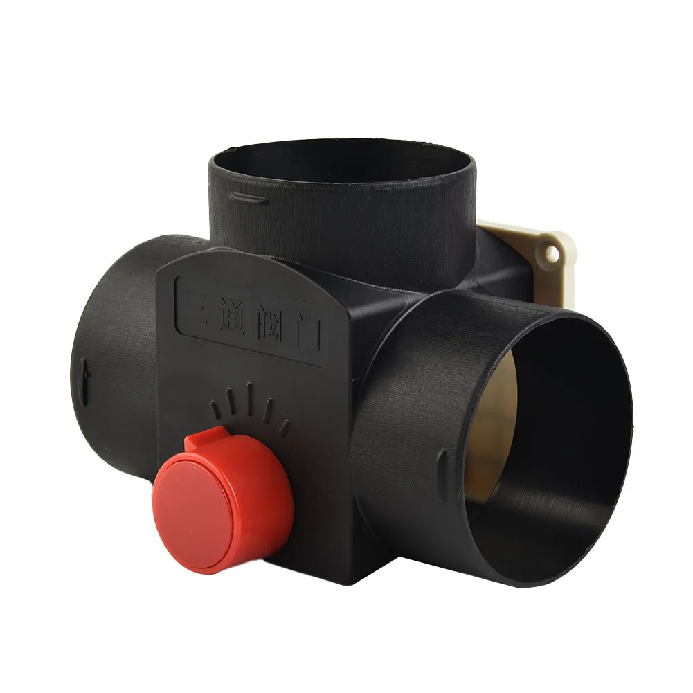 

T Branch Air Vent Ducting 1pcs 75mm Accessories Black High Quality Plastic Regulating Flap Valve T Branch Ducting