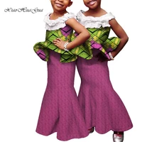 girls kids african clothes lovely african print bazin riche ankara skirt and tops outfits for children twins clothing wyt565
