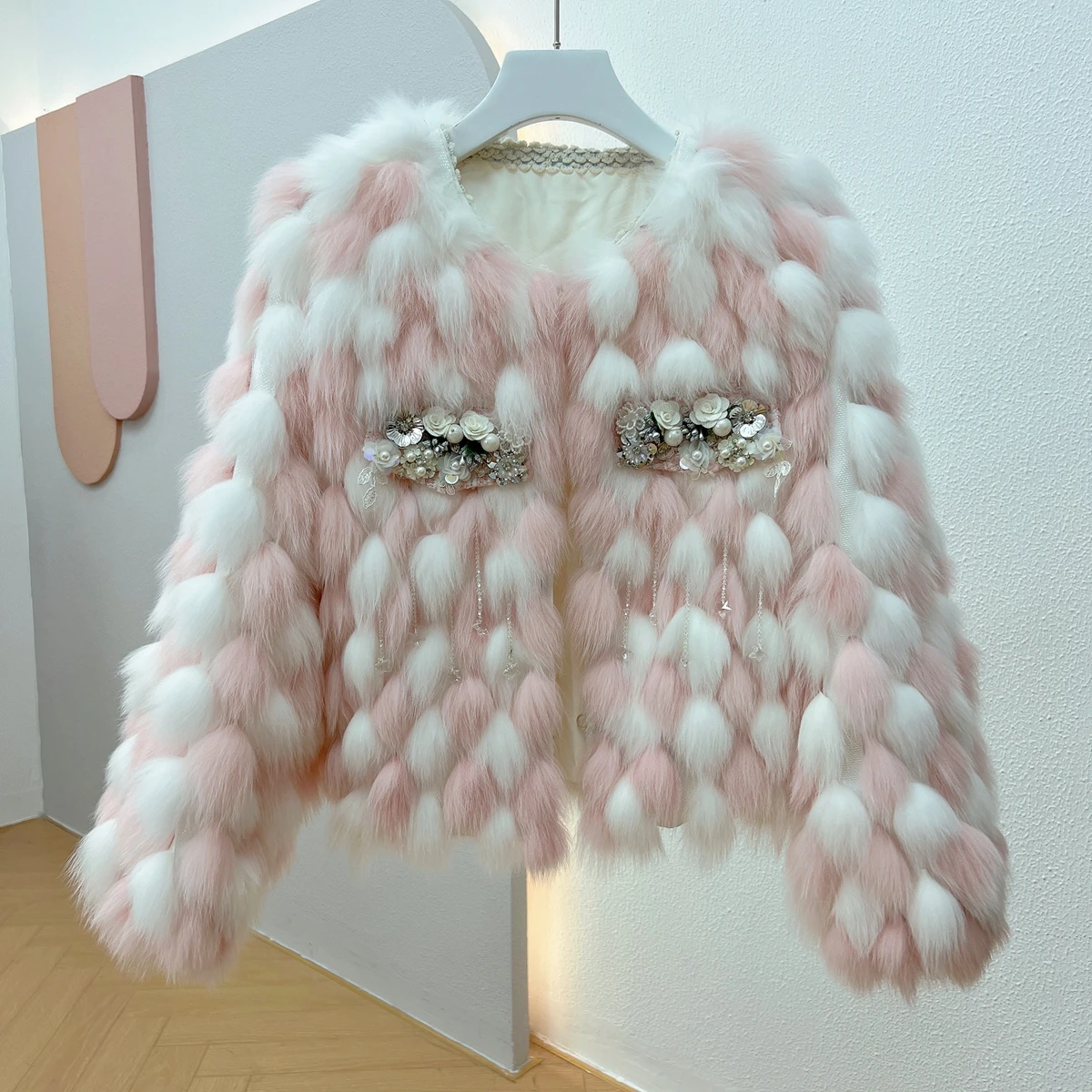 

Женская шуба из натурального Лисьего меха, Толстая теплая шуба из натурального Лисьего меха, свободная верхняя одежда, топы, женские куртки, F152, Осень-зима 2022