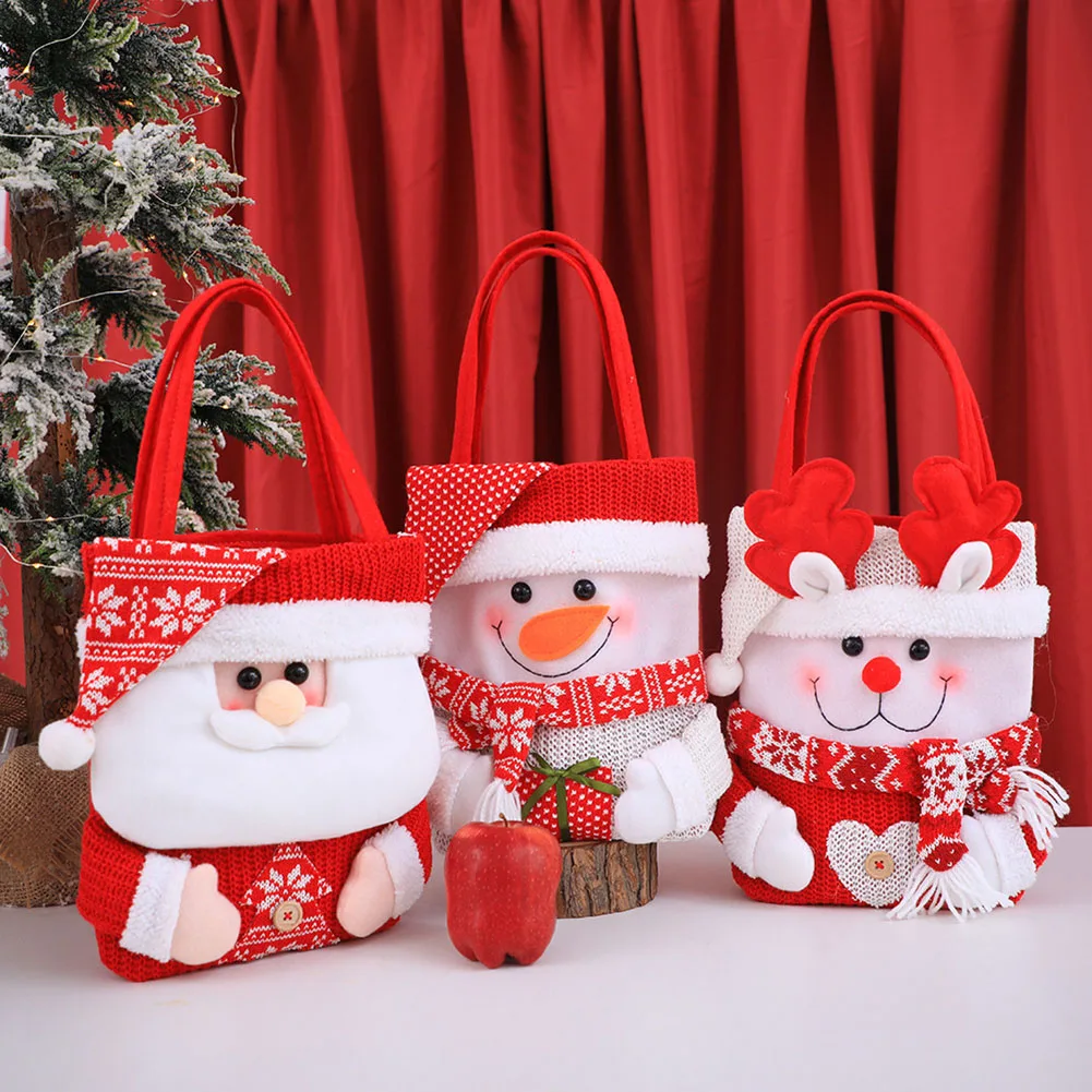 

1pc Christmas Candy Bags Santa Claus Snowman Elk Decorations Navidad Xmas Gift Bags Cristmas Cookies Packing Supplies