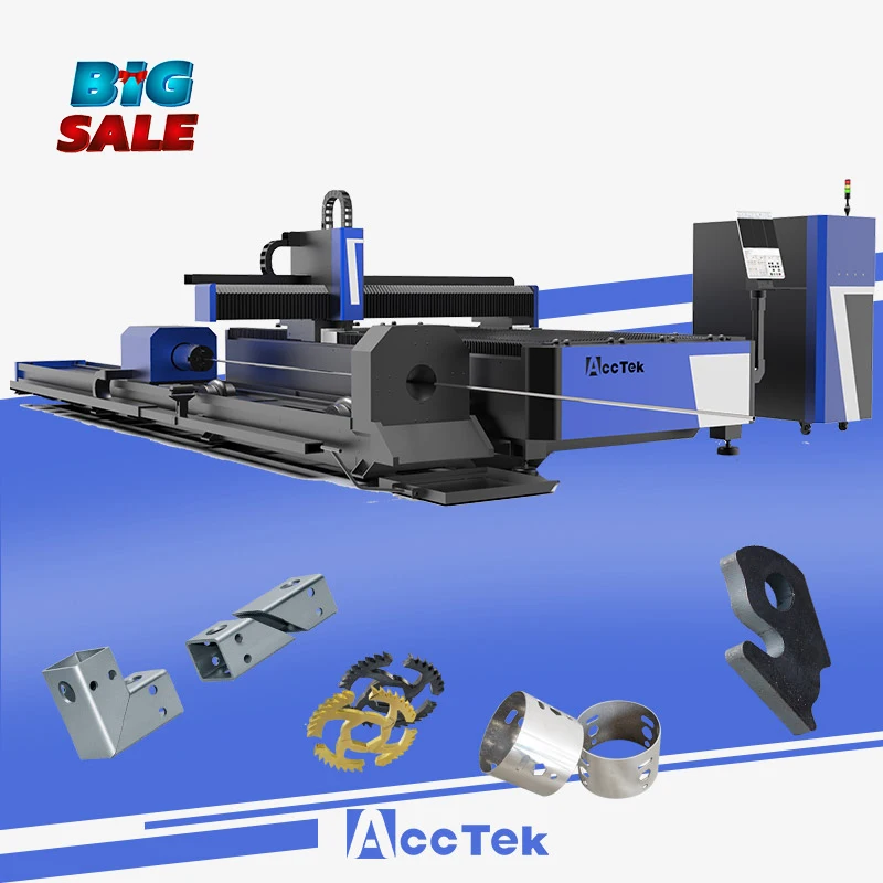 Autofocus Fiber Laser Metal Sheet And Pipe Cutter Acctek Laser Cutter 1530 4 Axis CNC Fibre Laser Cutting For Cut Metal Tube