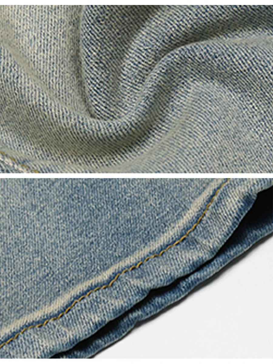 Four Seasons European and American High Street American Retro Straight Loose Jeans Men and Women with The Same Trend Streetwear