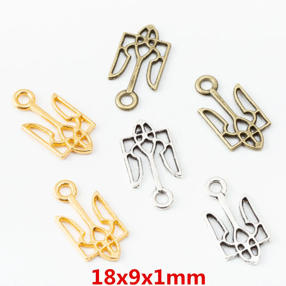 

10/20pcs Vintage Ukraine Emblem Symbol Pendant Charms Metal Zinc Alloy Earring Bracelet Necklace Makeup DIY Jewelry Accessories