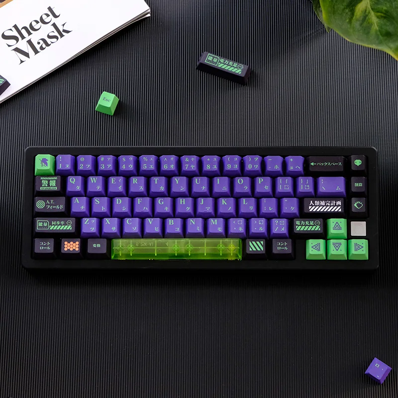 

129 Keys EVA NO.1 Keycap Japanese Anime Mecha Keycap DYE-SUB Cherry Profile PBT Keycap For Cherry MX Switch Mechanical Keyboard
