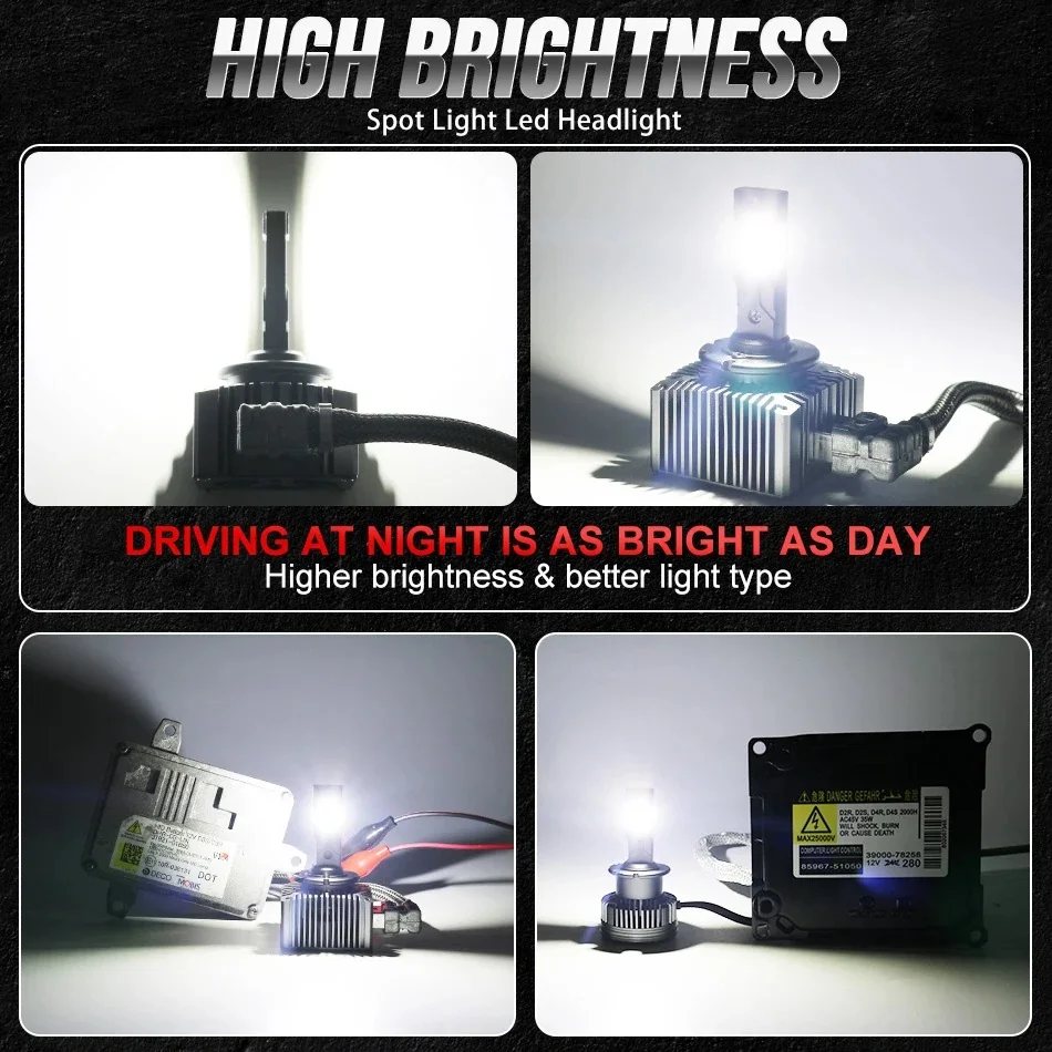 D1S Led Headlight D3S Canbus Bulbs CSP D4S D5S D2S D8S 40000LM 90W Super Bright D1R D4R D2R D3R D Series Car Bulb